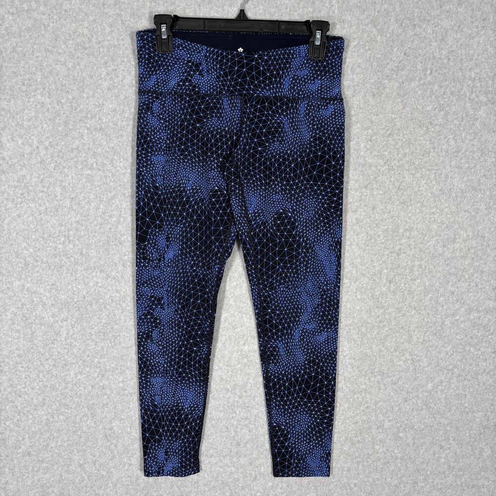 Tuff Athletics Leggings Womens Small Blue‎ 7/8 Ankle Thick Yoga Low Rise 25"
